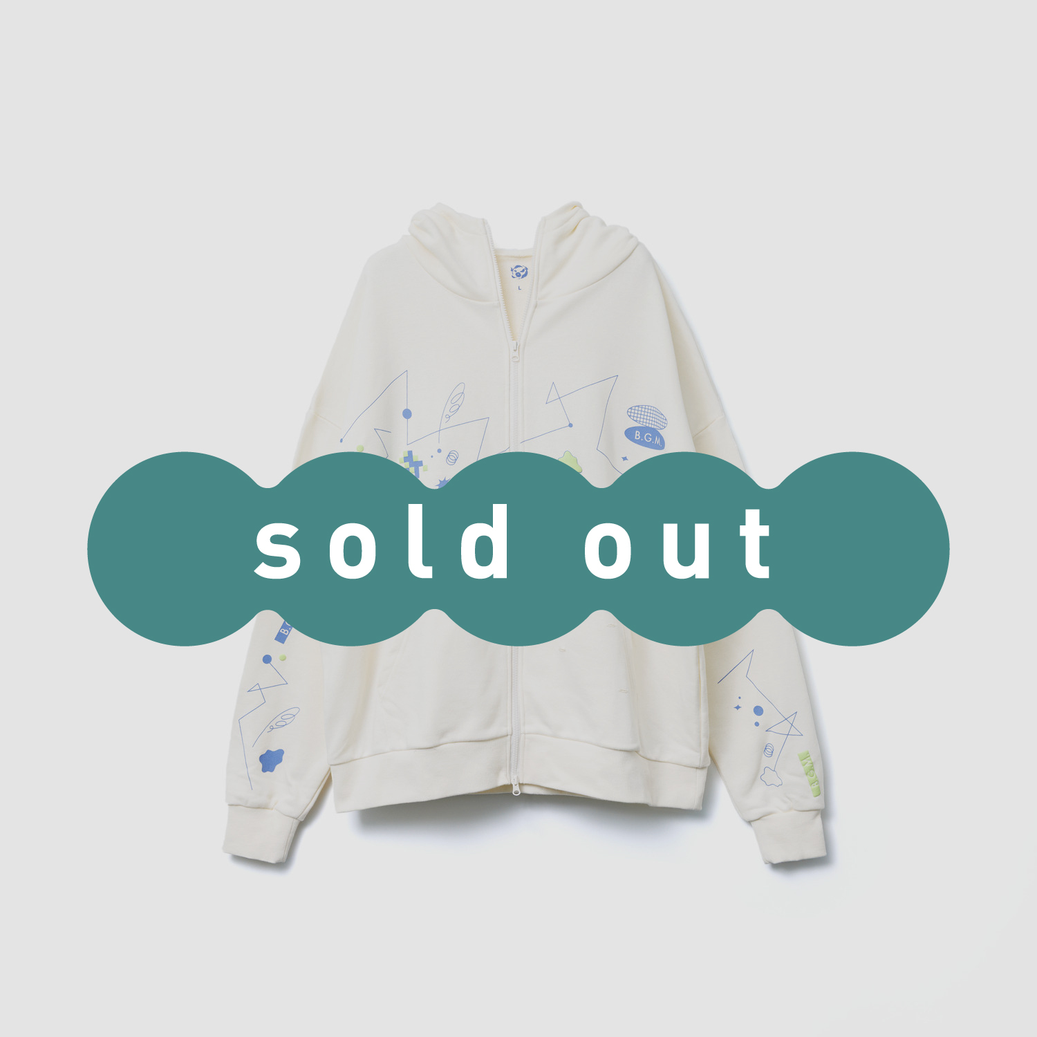 B.G.M.” Zip Hoodie | Kei Sugawara STORE | 菅原圭 Official Site
